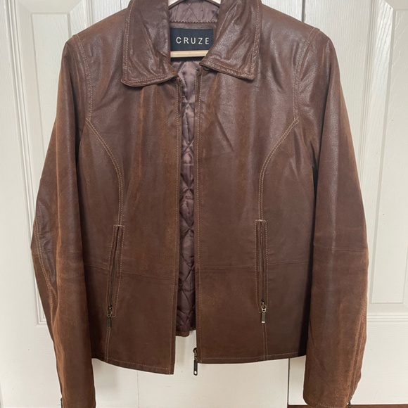 Brown Leather Jacket - Picture 1 of 3